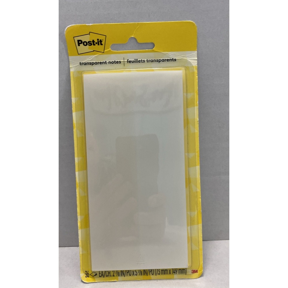 3m 636TRSPT Transparent Notes,‎ 2.88" X 5.88", Clear, 36 Sheets/pad